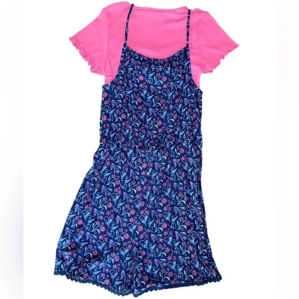 Blush by US Angels Girls Rompers Tops Floral Heart Gray Pink Blue 3 Sets NWT